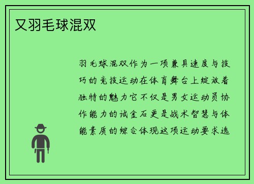 又羽毛球混双